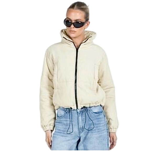 PRINCESS POLLY Corduroy Puffy Bomber Jacket - Picture 2 of 14